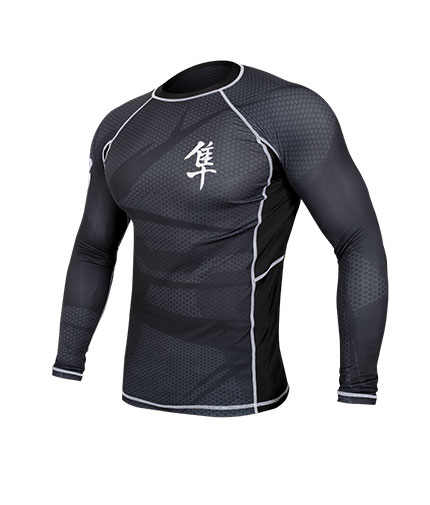 HAYABUSA FIGHTWEAR Metaru 47 Silver Rashguard /Black/ Longsleeve