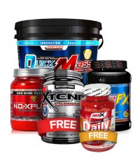 PROMO STACK ALLMAX Quickmass Loaded 10 lbs. + Casein FX 2 lbs. + N.O.-Xplode 50Serv. + Xtend 30 Serv. + AMIX Daily One 60Tabs. 3+2 FREE!