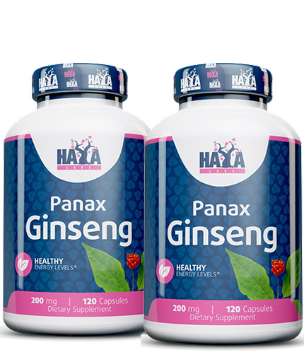 PROMO STACK HAYA LABS Panax Ginseng 200mg. / 120 Vcaps. / X2