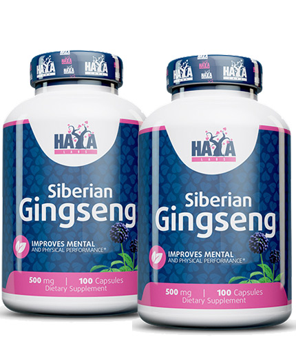 PROMO STACK HAYA LABS Siberian Ginseng 500mg / 100caps X2